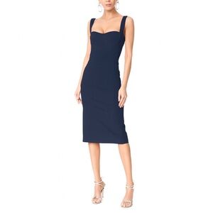 NWT Dion Lee Dark Navy Blue Bustier Pencil Midi Cocktail Dress US 8 $1290 Retail